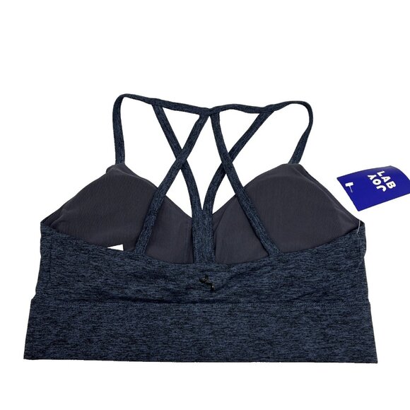 JoyLab Womens Size L Blue Strappy Sports Bra Activewear Padded Medium Support - Picture 3 of 5